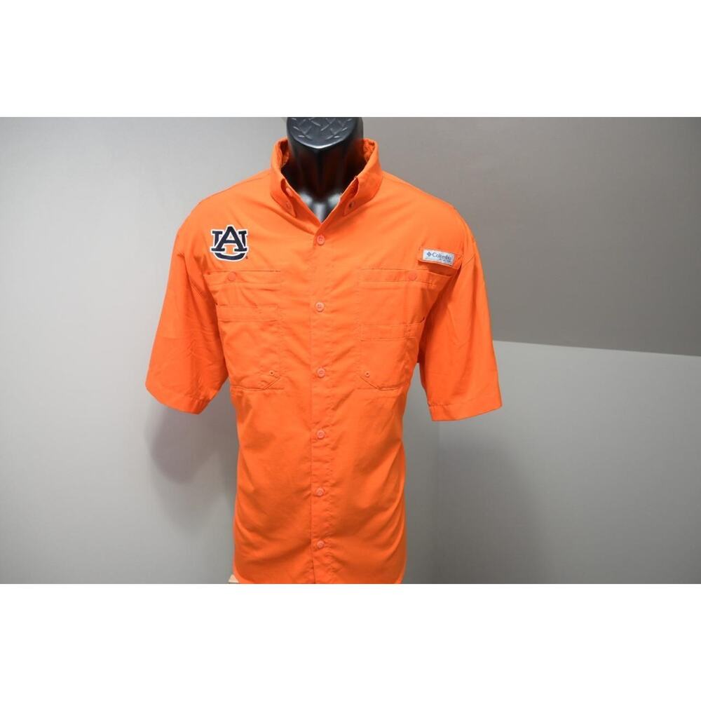 Columbia PFG Omni-Shade Auburn Tigers Vented Fishing Shirt Mens Sz Large
